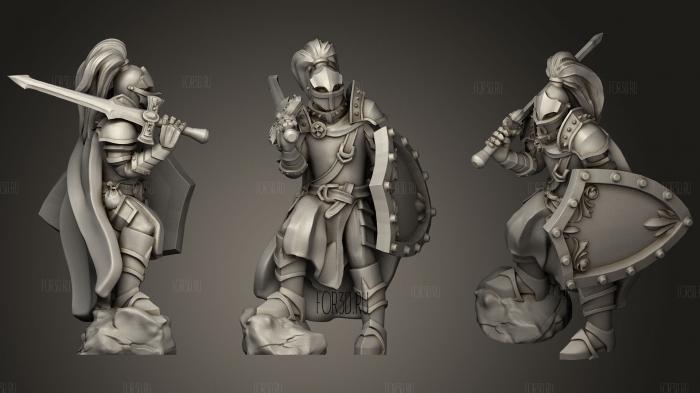 Fantasy Medieval Knight With Shield 3d stl for CNC