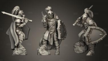 Fantasy Medieval Knight With Shield stl model for CNC