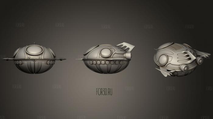 Fantasy spaceship original concept 3d stl for CNC