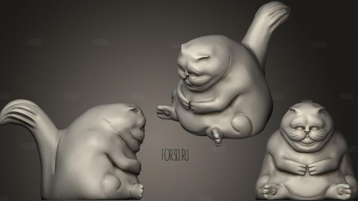 Толстый кот для 3D-печати 3d stl модель для ЧПУ