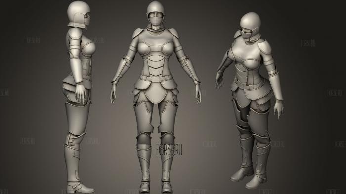 Female Armor Suit Kitbash 01 3d stl for CNC