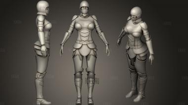Female Armor Suit Kitbash 01 stl model for CNC