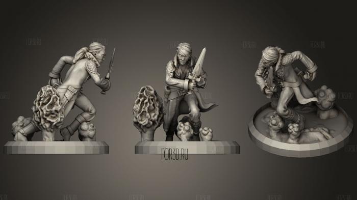 Female Assassin Fixed For Print And On A Base 3d stl for CNC
