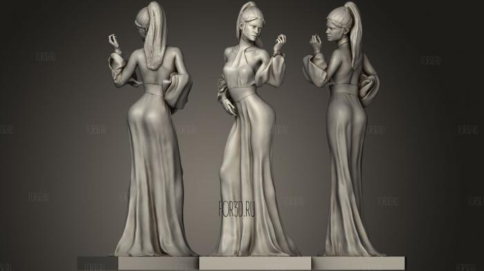 Girl in a Long Dress 3d stl for CNC
