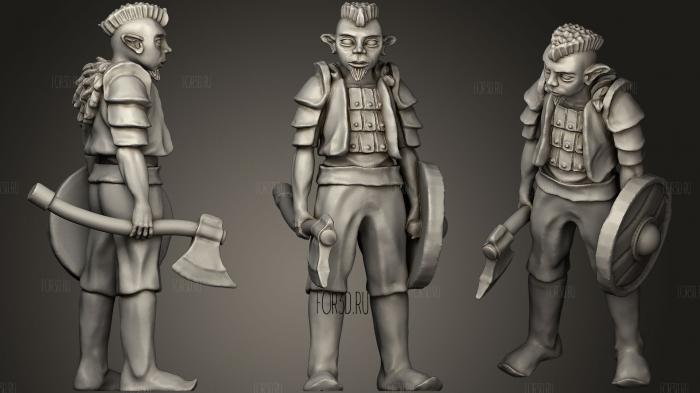 Gnome Warrior Miniature2 3d stl for CNC