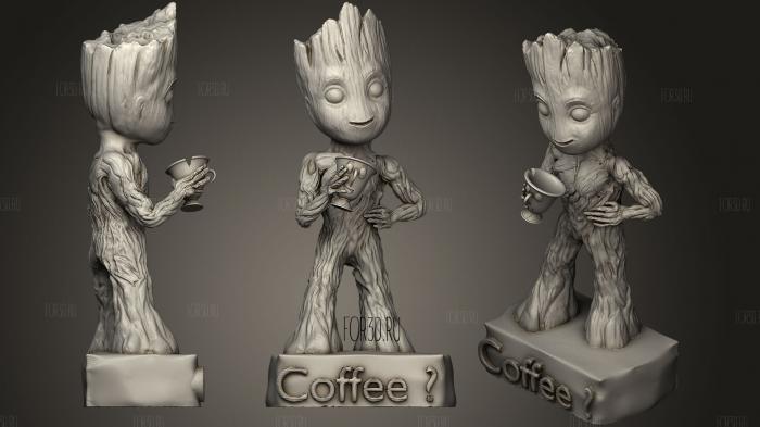 Groot Holding Chip [Beauty And The Beast 3d stl for CNC