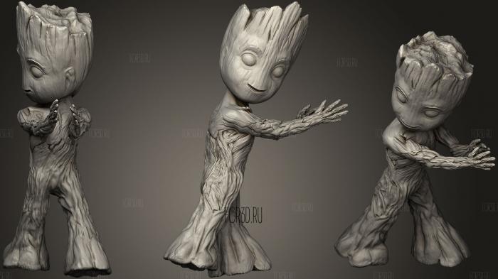 Groot Holding Picture Frame 3d stl for CNC