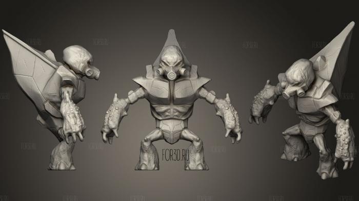 Halo Grunts Posed & Plasma Rifle 3d stl for CNC