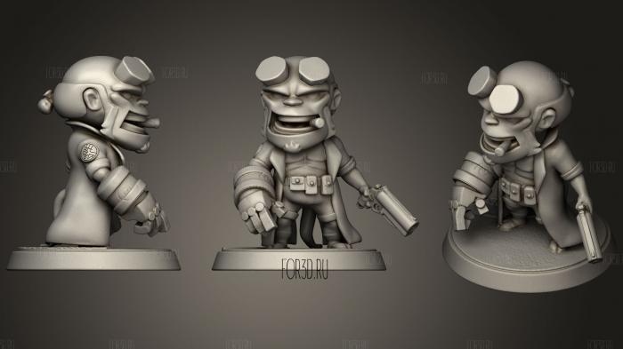 Hellboy Chibi Miniature 3d stl for CNC