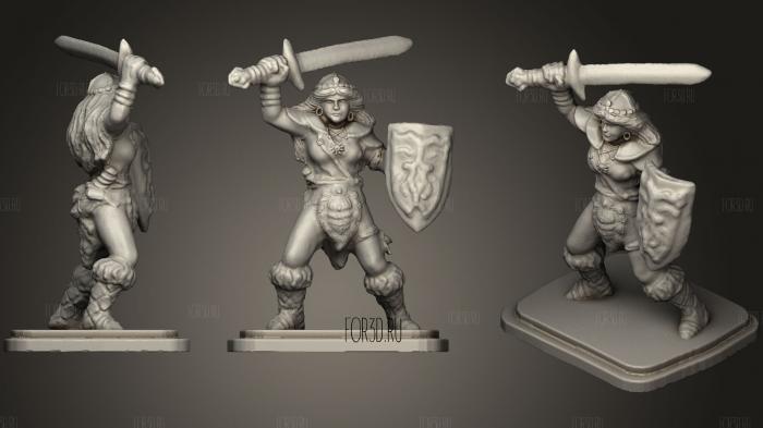 Heroquest   Frozen Horror   Female Barbarian Repaired 3d stl for CNC