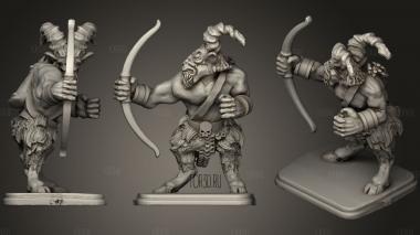 Heroquest Beast Men Archers3 stl model for CNC