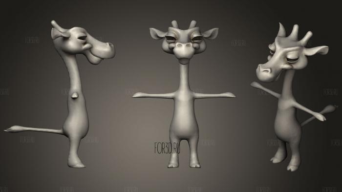 Jungle Animal Cartoon Giraffe 3d stl for CNC