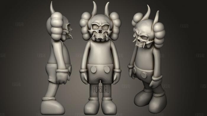 Kaws Inspired With Oni Mask 3d stl for CNC