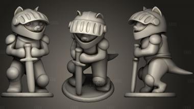 Knight Cat Standing stl model for CNC