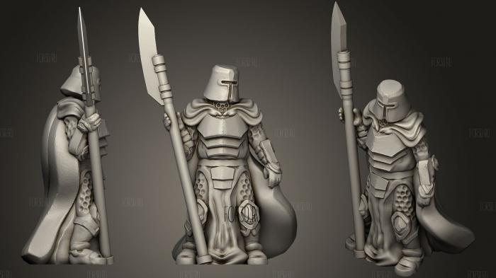 Knight With Polearm 3d stl for CNC