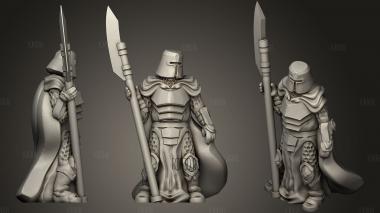 Knight With Polearm stl model for CNC