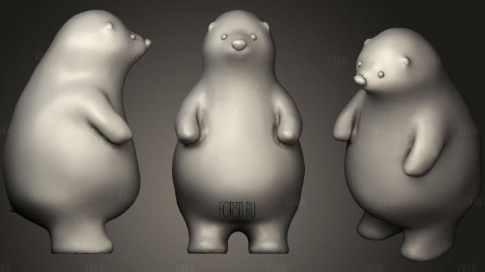 Kumaty   Cute Little Polar Bear 3d stl for CNC