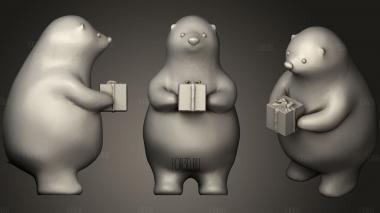Kumaty   Cute Little Polar Bears (Winter) Gift box stl model for CNC