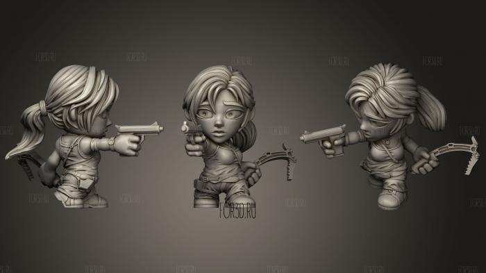 Lara Croft Toon Figurine   Manifold Hollow 3d stl for CNC