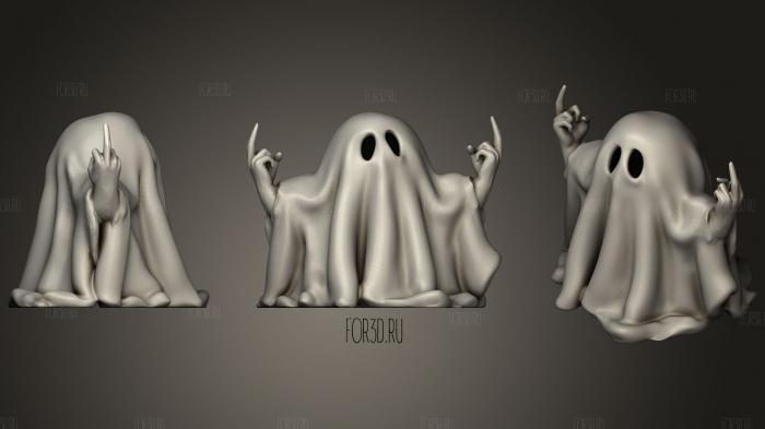 Little Ghost With The Fingers 3d stl for CNC