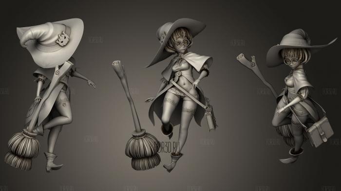 little witch highpoly 3d stl for CNC