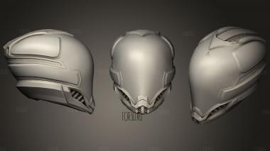 Low Poly Cyberpunk Helmet stl model for CNC