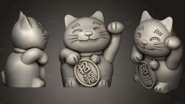 Maneki Neko  Lucky Cat  (Solid filled) stl model for CNC