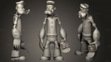 Popeye With Spinach stl model for CNC