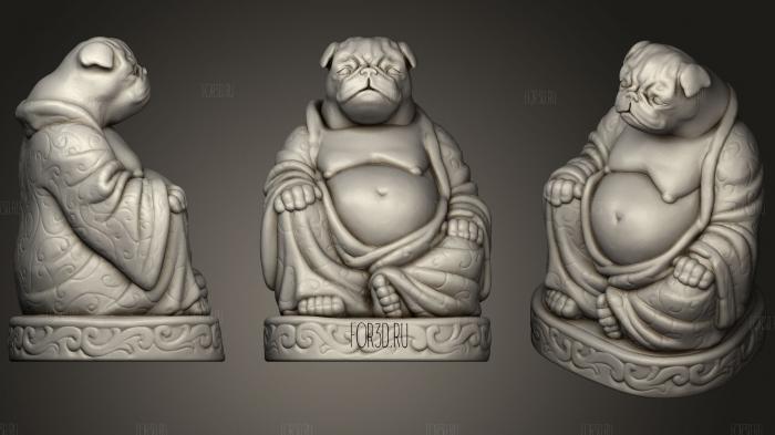 Pug Buddha (Canine Collection) 3d stl for CNC