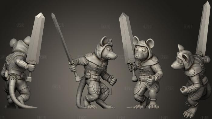 Ratfolk Mercenaries 3d stl for CNC