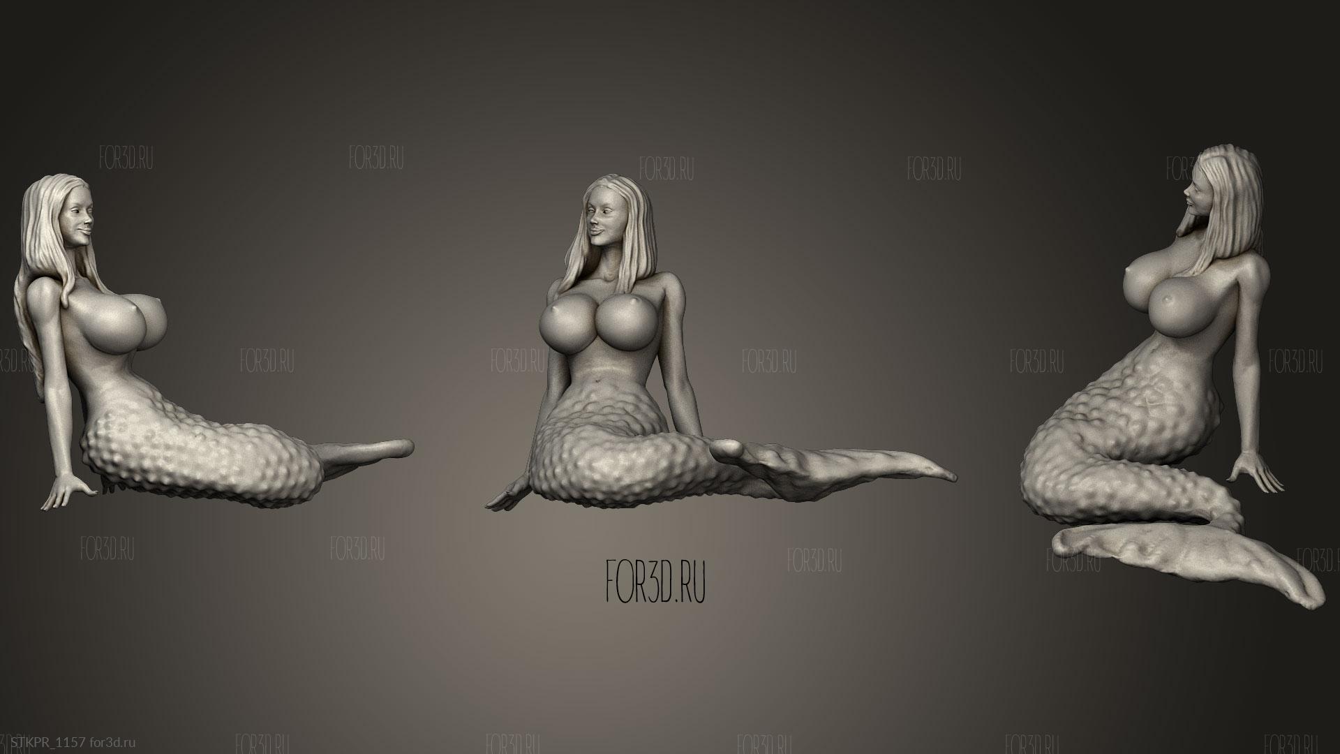 Sexy Sitting Mermaid | 3d stl model for CNC