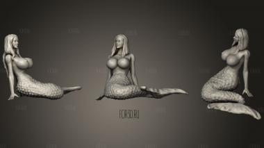Sexy Sitting Mermaid stl model for CNC