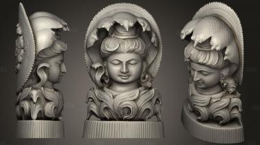Shiva Bust With Divine Snake Hood stl model for CNC