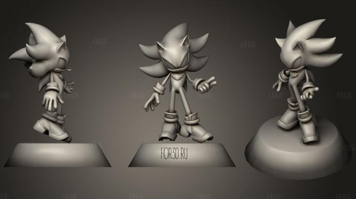 Sonic generations shadow the hedgehog statue 1 3d stl for CNC
