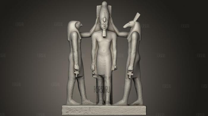 Statue Of Ramses Iii With Horus And Seth 3d stl for CNC
