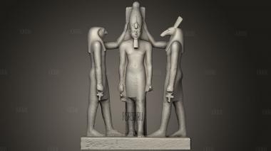 Statue Of Ramses Iii With Horus And Seth stl model for CNC