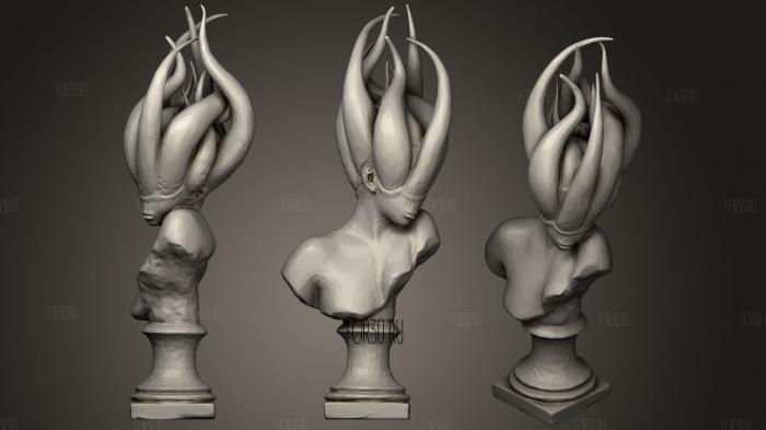 Tentacled Woman Bust Sculpture Cthulhu 3d stl for CNC