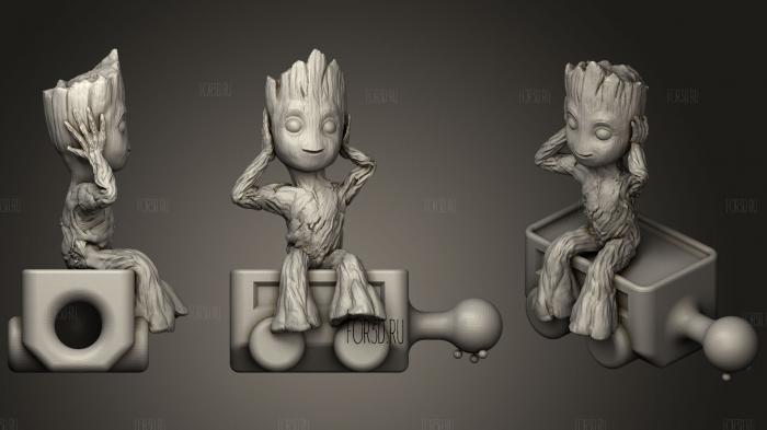 train groot no hear fixed 3d stl for CNC