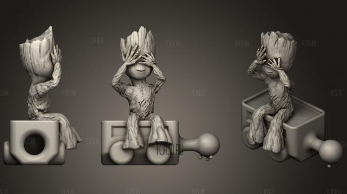 train groot no see fixed 3d stl for CNC