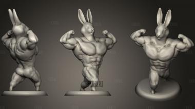 Ultra Swole Rabbit Bunny Bodybuilder stl model for CNC