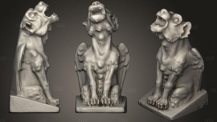 Architectural Wolf Detail 3d stl for CNC