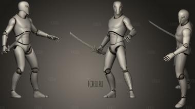 Cyborg Ninja Trooper Desert stl model for CNC