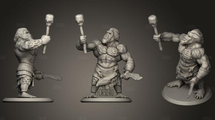 Gorilla Man Warrior 3d stl for CNC