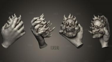 Hand of a monkey like character with skull