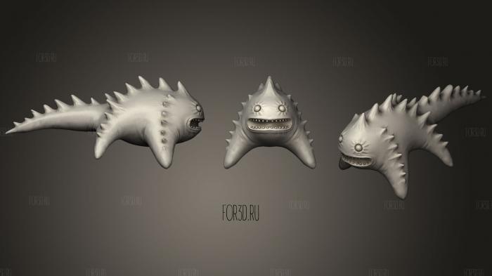 Pokemon style dragon fish 3d stl for CNC