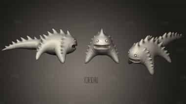 Pokemon style dragon fish stl model for CNC