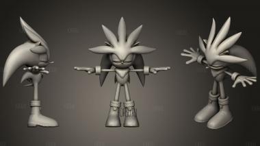 Silver the hedgehog stl model for CNC