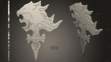 Squall Medallion Highpoly stl model for CNC