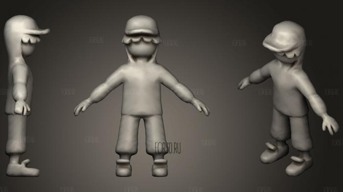 subway surfers like character 3d stl for CNC