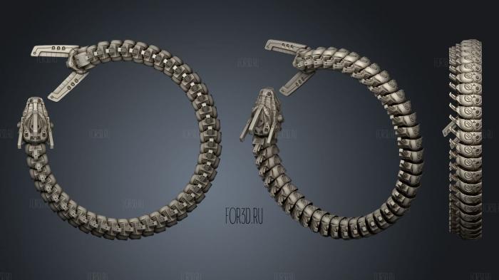 Bonus Articulated Mecha Serpent Curved 3d stl for CNC